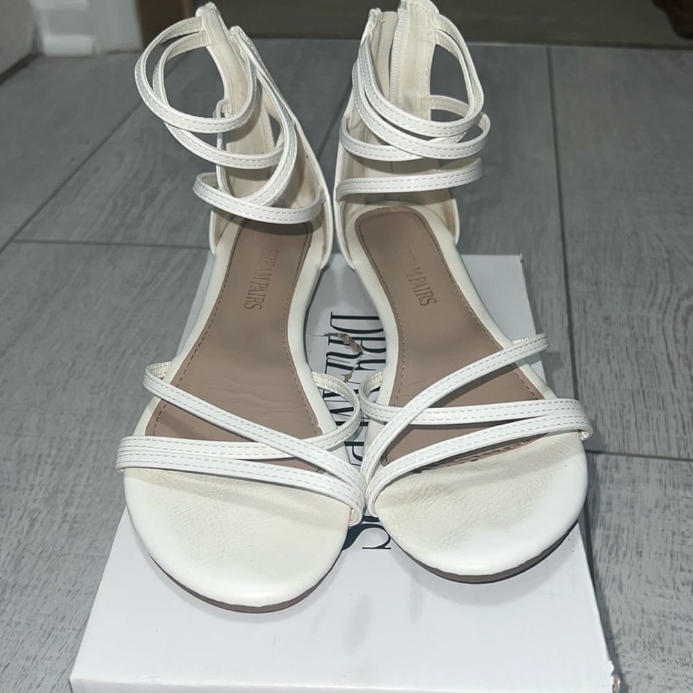 Women’s white zip flats